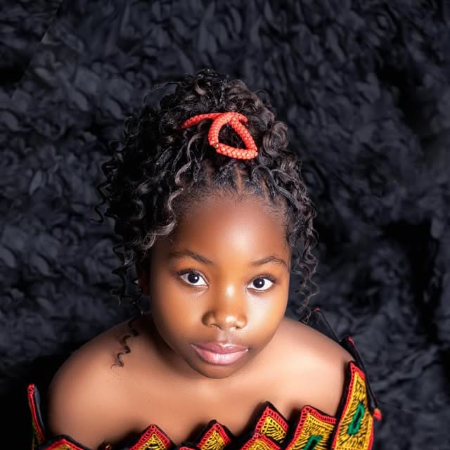 Child birthday portrait in cultural dress