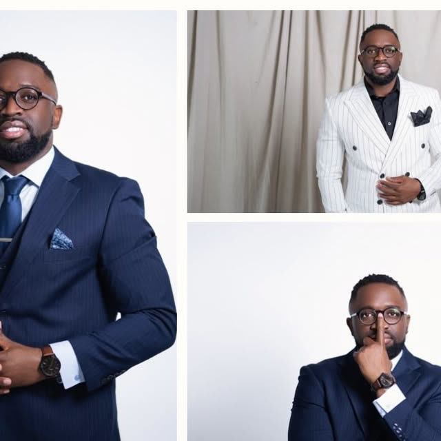 Studio portrait session in suits and African attire